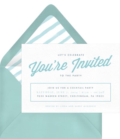 Elopement announcements: Party Script Invitation