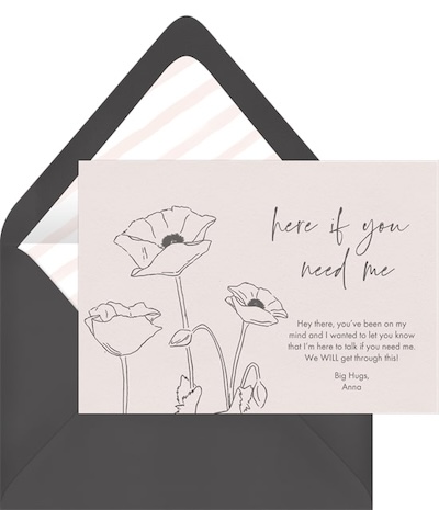 Pet sympathy cards: Peaceful Poppies Card