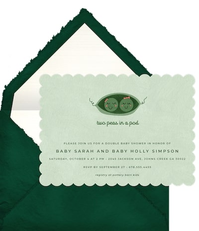 Peas In A Pod Invitation