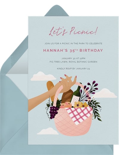 Picnic party: Picnic Basket Invitation