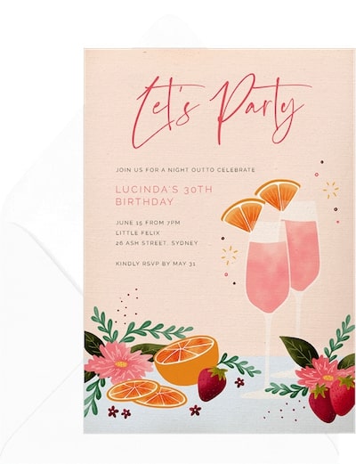 Pink Bubbly Invitation