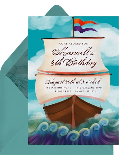 Pirate Ship Invitation