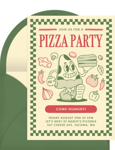 Pizza Box Invitation
