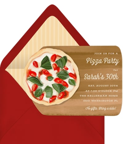 Pizza Peel Invitation