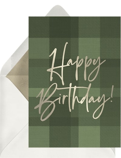 Plaid Birthday Card