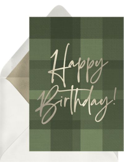 Birthday card template: Plaid Birthday Card