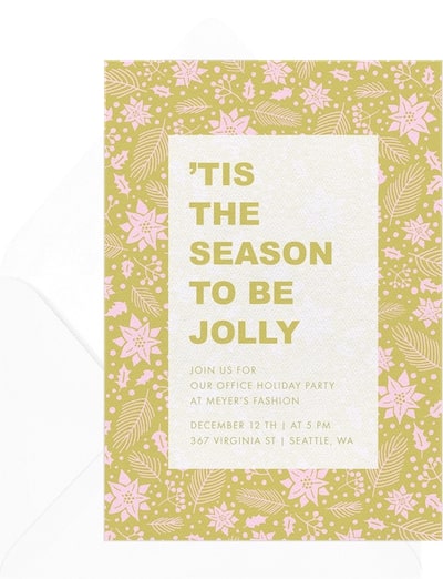 Poinsettia Pattern Invitation