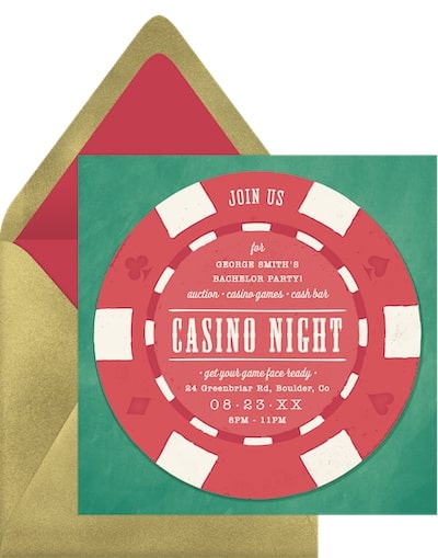 Party themes for adults: Poker Chip Invitation