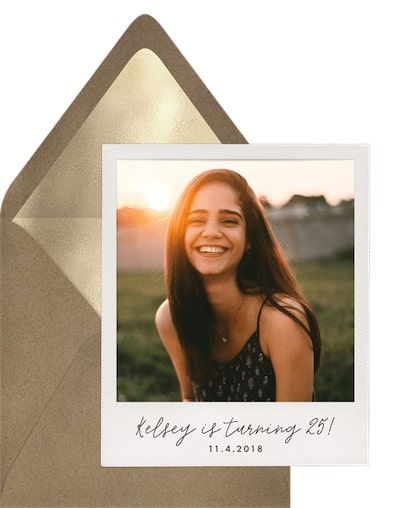 Virtual retirement party: Polaroid Celebration Invitation