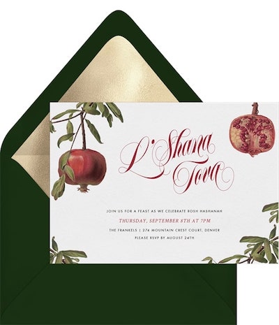 Pomegranate Botanical Invitation