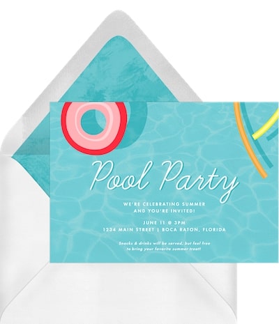 Summer party invitations: Pool Floaties Invitation