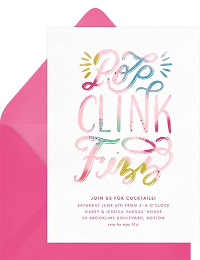 Pop Clink Fizz Invitation