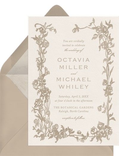 2025 wedding invitation trends: Pressed Garden Invitation