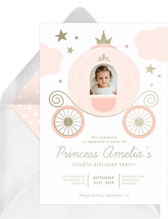 Princess party ideas: Princess Carriage Invitation