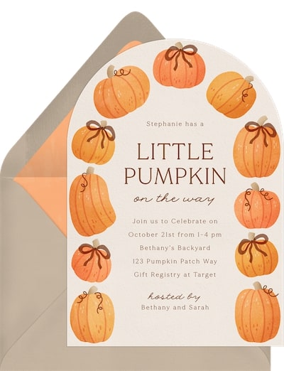 Pumpkins and Bows Invitation