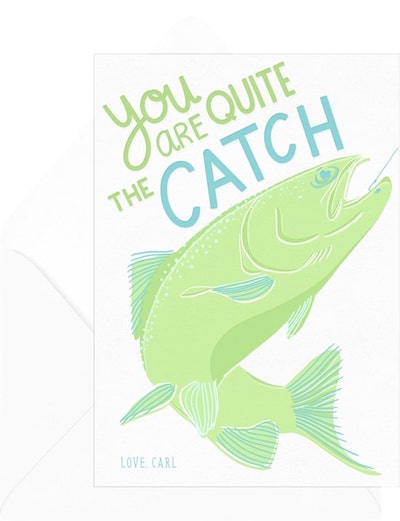 valentine messages for boyfriend: Quite the Catch Card