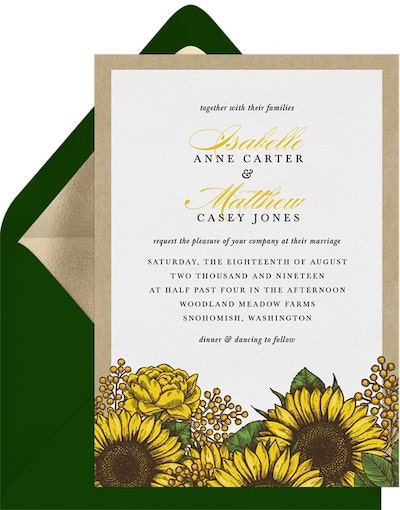 Radiant Sunflowers Invitation