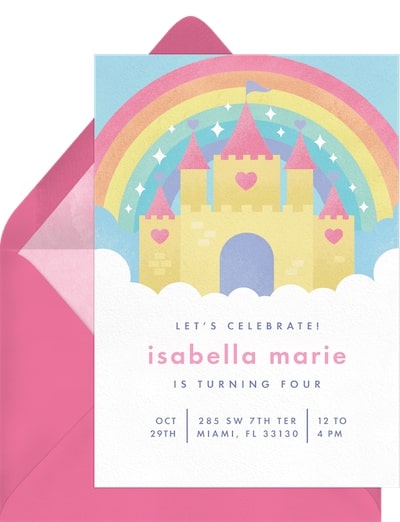 Rainbow Castle Invitation