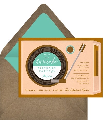 Record Player Invitation
