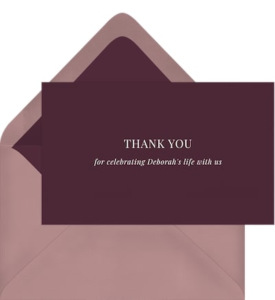 Remembrance Thank You Note