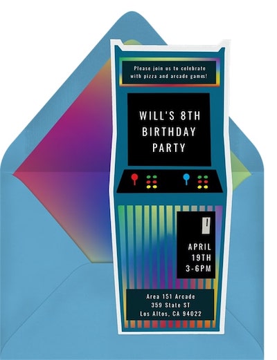 Retro Arcade Game Invitation