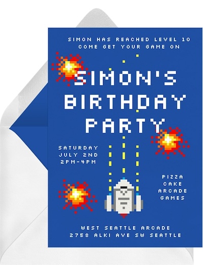 Retro Arcade Invitation