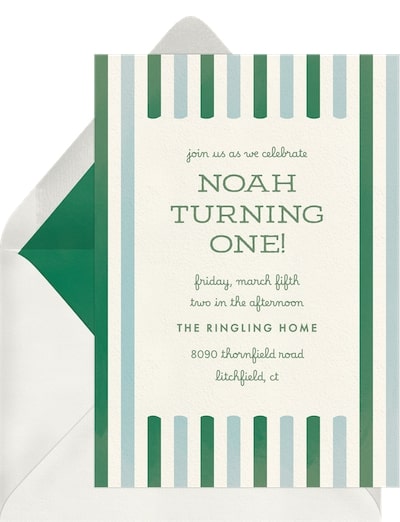 Retro Circus Stripes Invitation