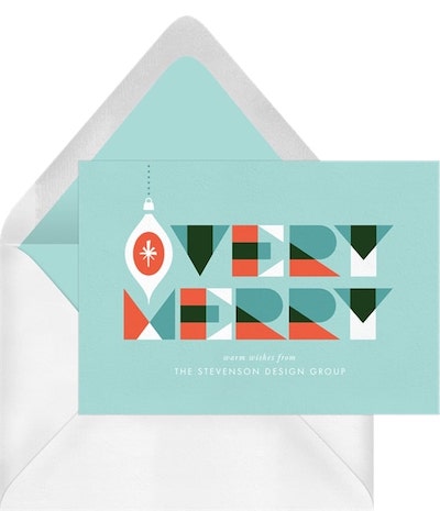 Vintage Christmas cards: Retro Merry Card