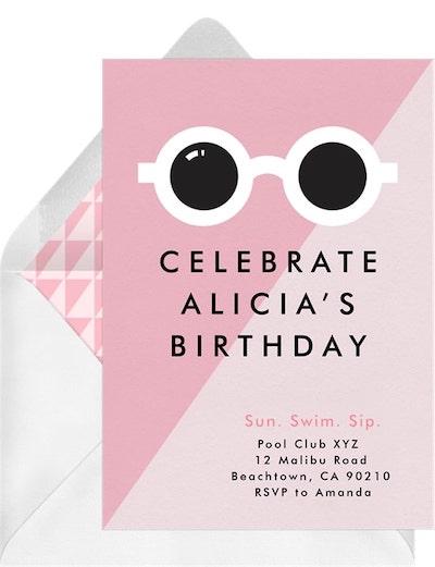 Retro Sunglasses Invitation
