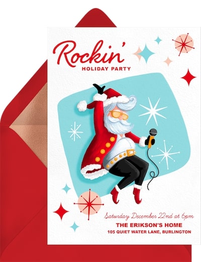 Rockstar Santa Invitation