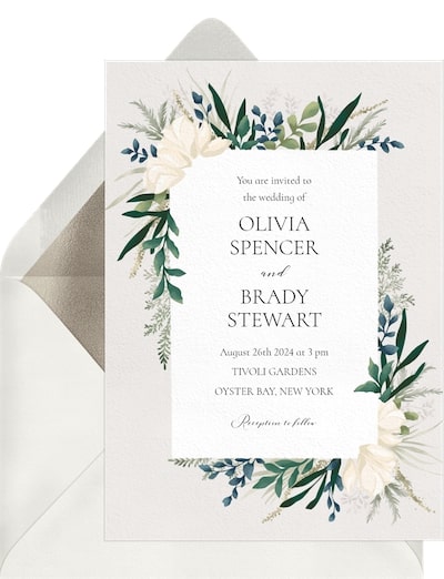 Romantic Illustrated Florals Invitation