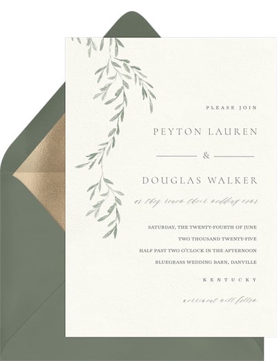 Wedding vow renewal ideas: Romantic Vines Invitation