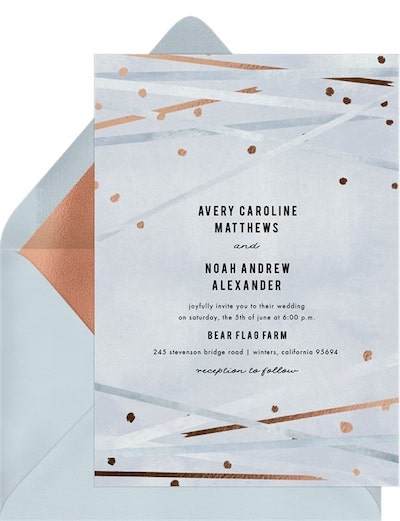 Rose Gold Confetti Invitation