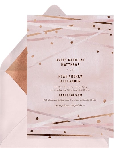 Rose Gold Confetti Invitation