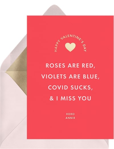 Valentine messages for girlfriend: Roses are Red Card