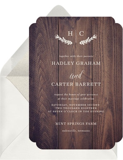 Farm wedding: Rustic Charm Invitation