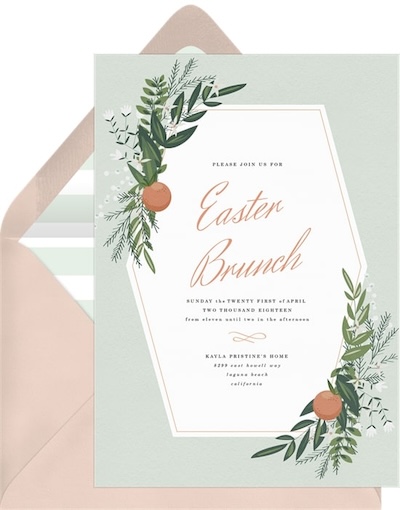 Easter cards: Rustic Citrus Invitation