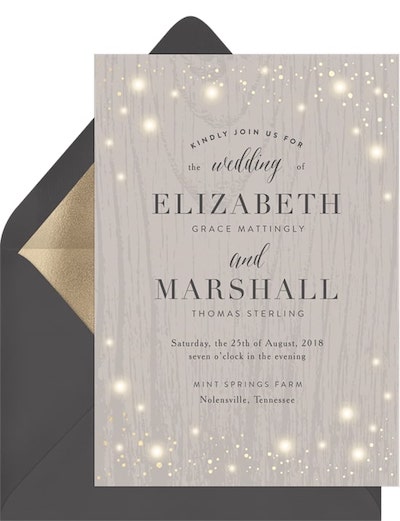 Rustic Twinkle Invitation