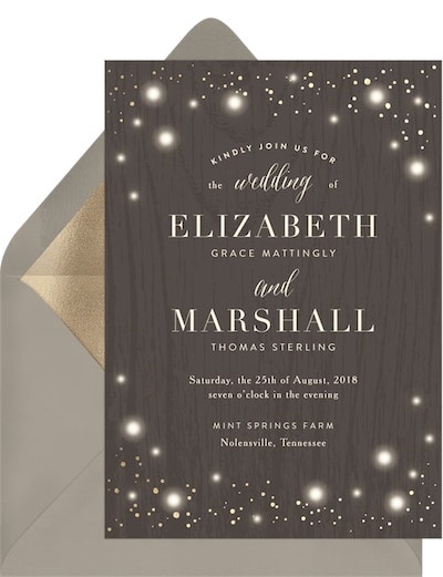 Rustic Twinkle Invitation