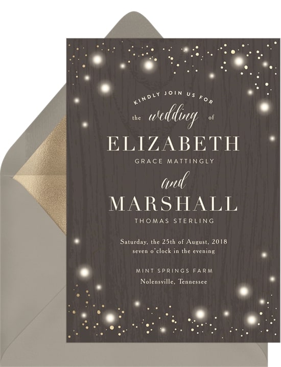 Rustic wedding ideas: Rustic Twinkle Invitation