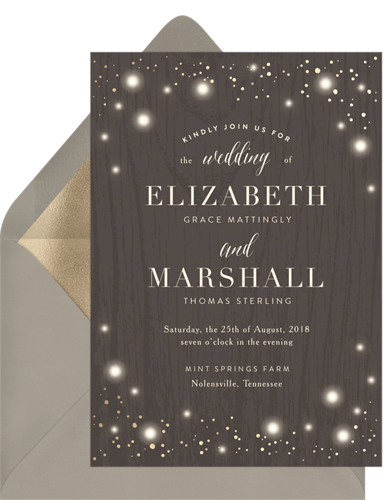 Wedding invitation sets: Rustic Twinkle Invitation