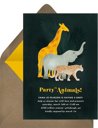 Safari Animals Invitation