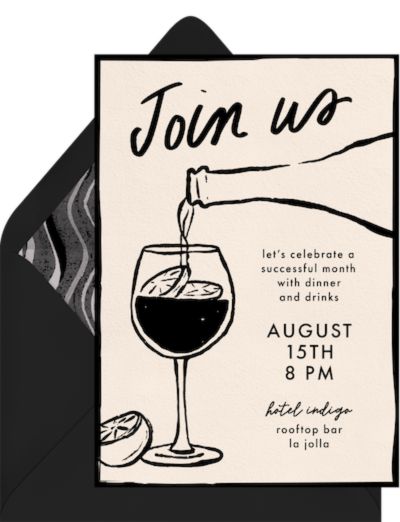 Girls day out ideas: Sangria Sketch Invitation