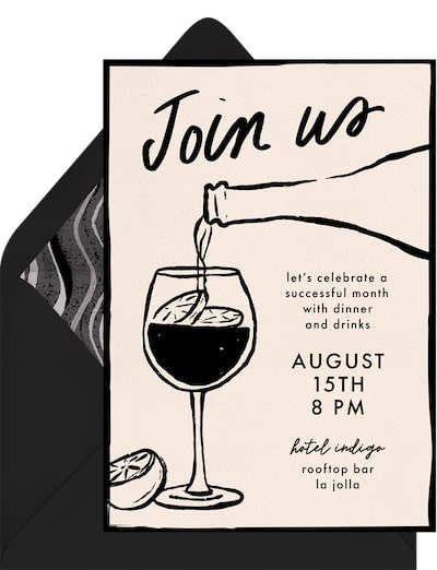 Wine tasting party ideas: Sangria Sketch Invitation