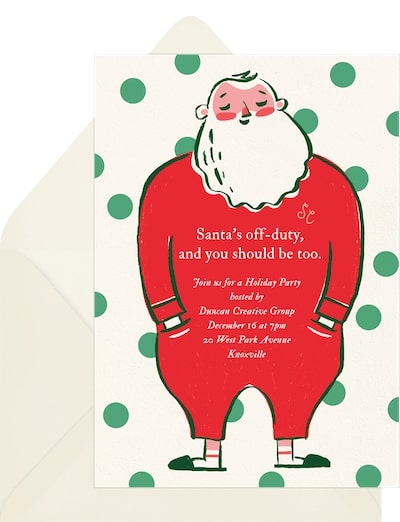 Santa's Pajamas Invitation