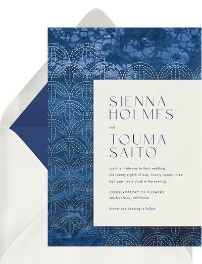 Sashiko Inspired Invitation