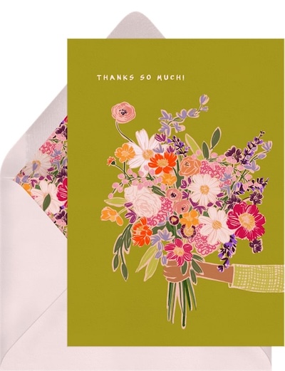 What to write in wedding card: Say It With Flowers Card