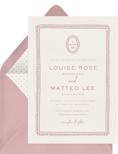 2025 wedding invitation trends: Scalloped Charm Invitation