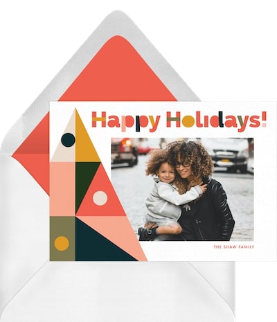 Holiday card messages: Scandi Tree Card