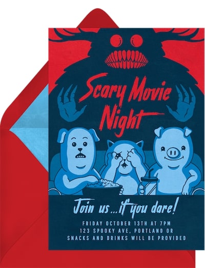 Scary Movie Night Invitation